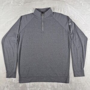 Holderness & Bourne Quarter 1/4 Zip Pullover Men's Medium Gray Performance Golf